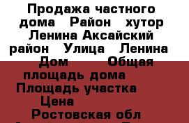 Продажа частного дома › Район ­ хутор Ленина Аксайский район › Улица ­ Ленина  › Дом ­ 28 › Общая площадь дома ­ 38 › Площадь участка ­ 7 › Цена ­ 2 200 000 - Ростовская обл., Аксайский р-н, Ленина хутор Недвижимость » Дома, коттеджи, дачи продажа   